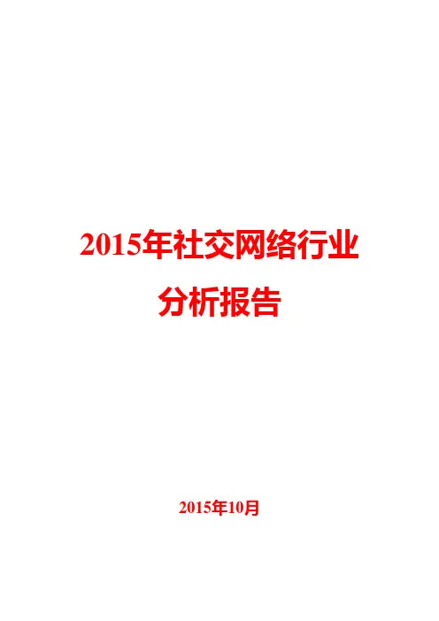 2015年社交网络行业分析报告