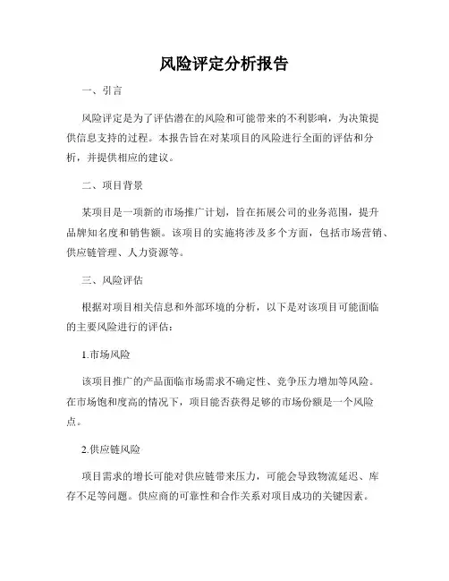 风险评定分析报告