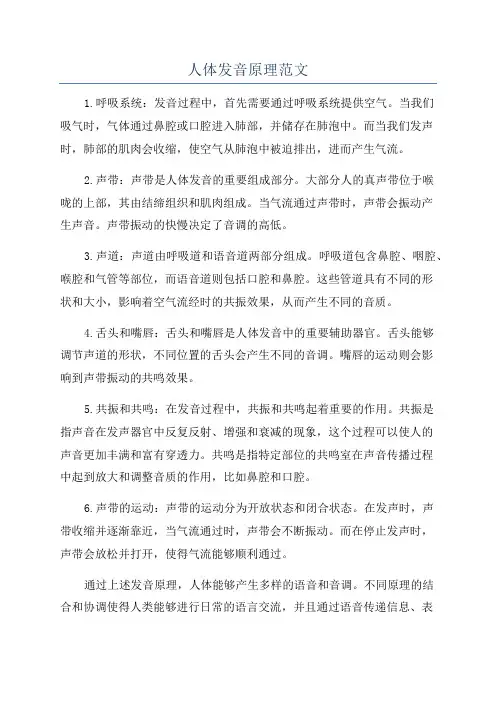 人体发音原理范文