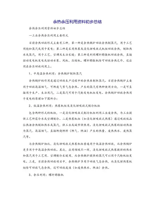 余热余压利用资料初步总结