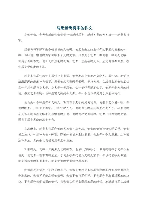 写赵登禹将军的作文