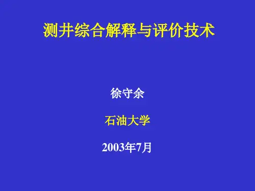 测井综合解释与评价技术