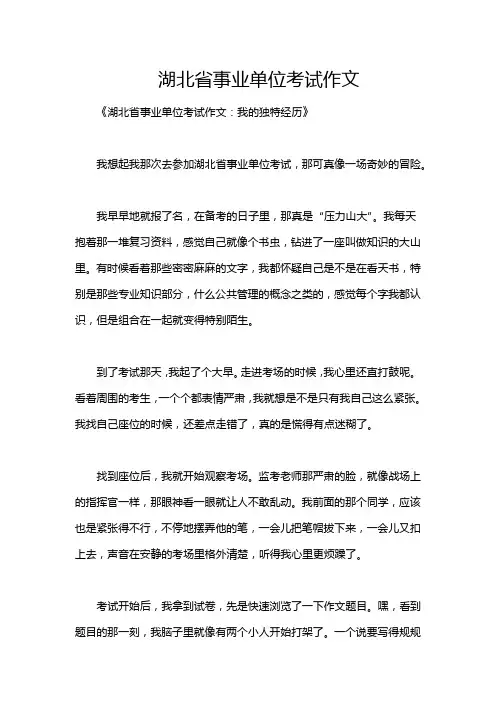 湖北省事业单位考试作文