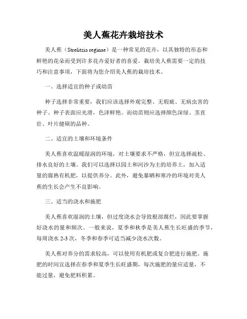 美人蕉花卉栽培技术