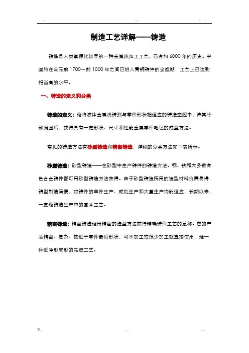 制造工艺详解——铸造