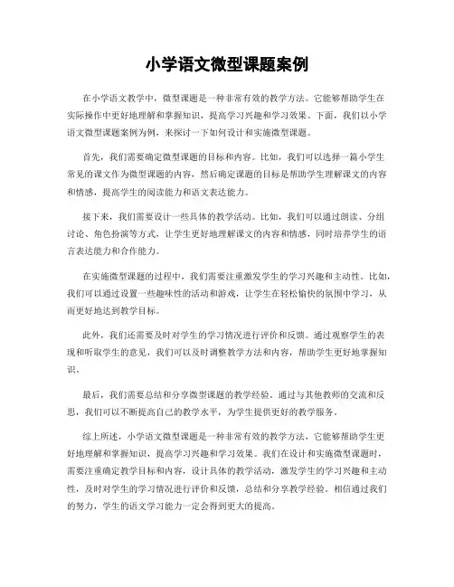 小学语文微型课题案例