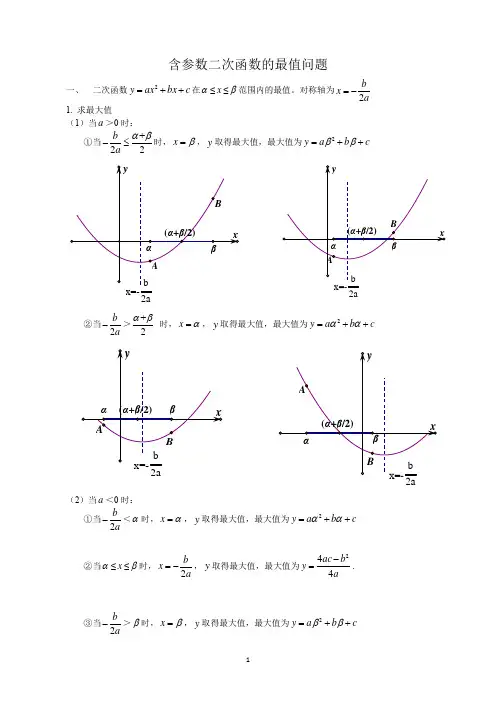 1.含参数二次函数的最值问题