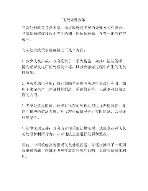 飞灰处理政策