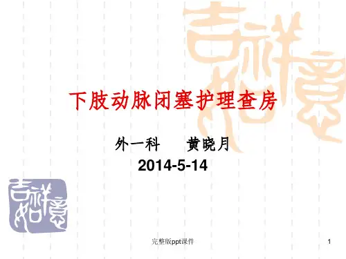下肢动脉闭塞护理查房ppt课件