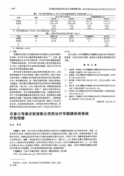 丹参川芎嗪注射液联合西药治疗早期糖尿病肾病疗效观察