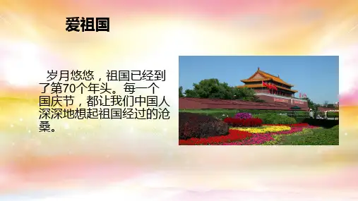 爱祖国爱家乡爱班级主题班会内容PPT演示