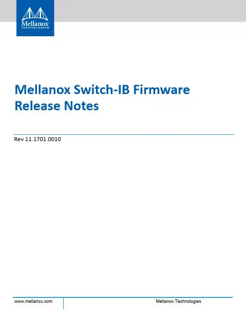 Mellanox Switch-IB Firmware Release Notes说明书