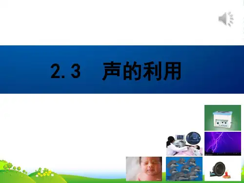人教版八年级上册物理第二章第三节声的利用课件(共38页) (共38张PPT)