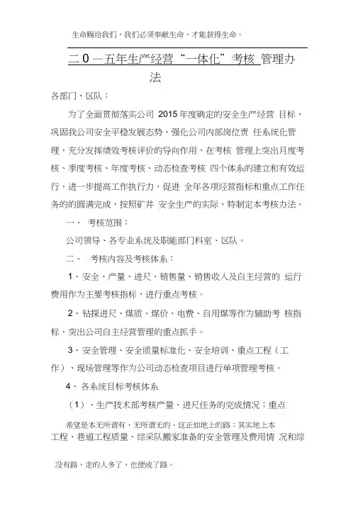 2015年考核办法(最终)(1)