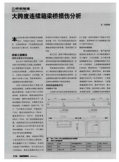 大跨度连续箱梁桥损伤分析