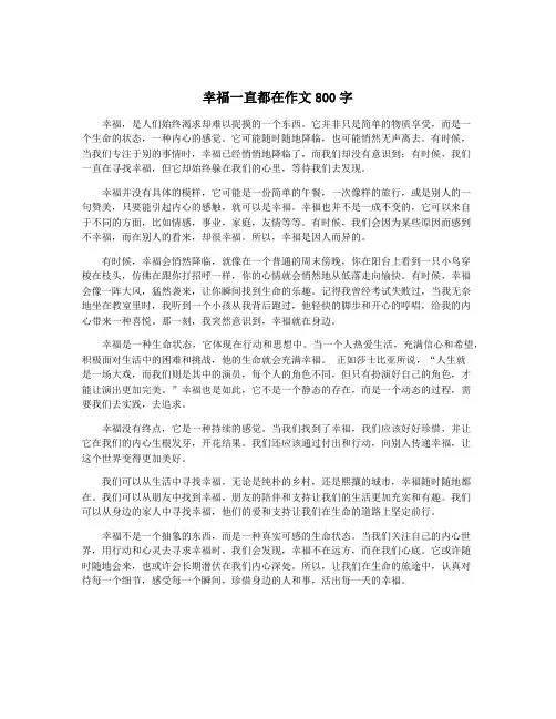 幸福一直都在作文800字