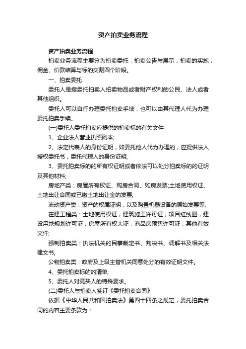 资产拍卖业务流程