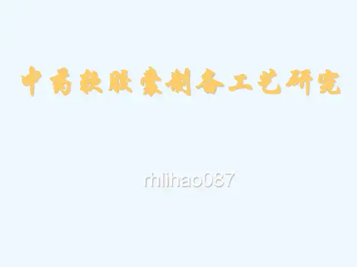 中药软胶囊制备工艺研究