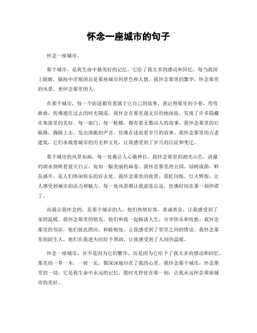 怀念一座城市的句子