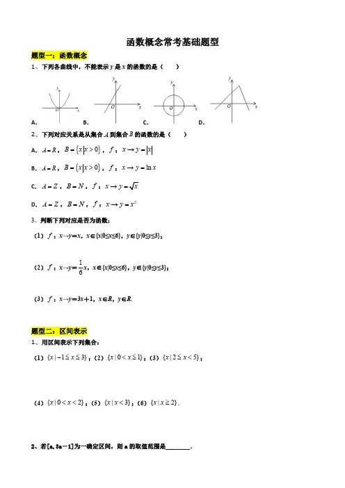 函数基本概念常考题型含详解