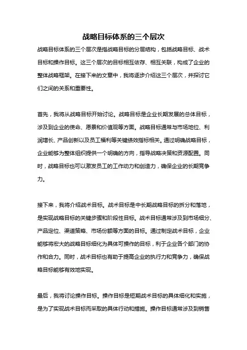 战略目标体系的三个层次