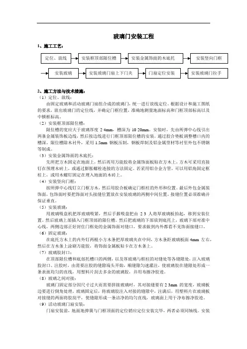 玻璃门安装工程