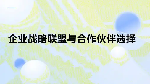 企业战略联盟与合作伙伴选择