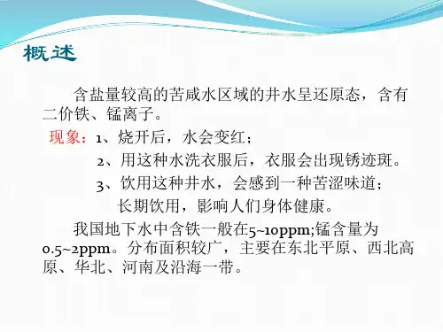 锰砂的除铁除锰工艺