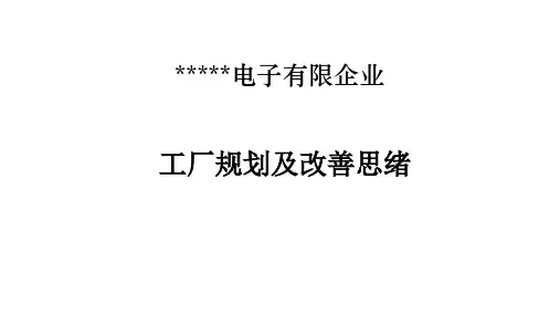 新工厂工作规划和改善