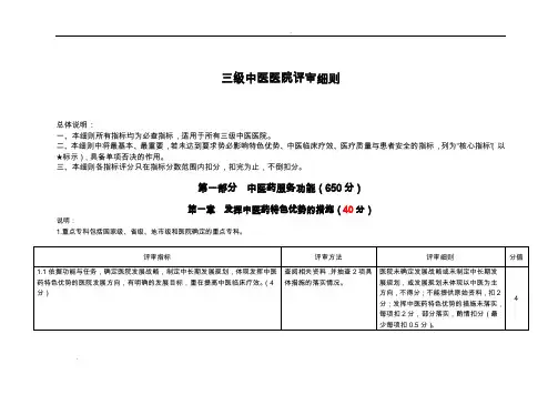 三级中医医院评审细则(三甲中医院评审)