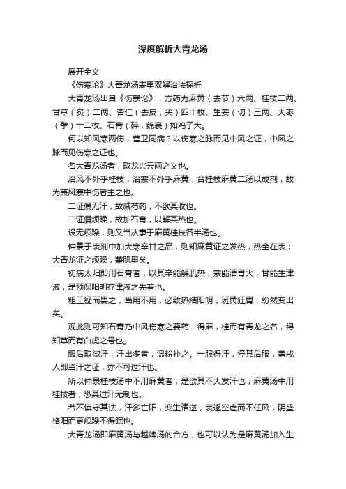 深度解析大青龙汤