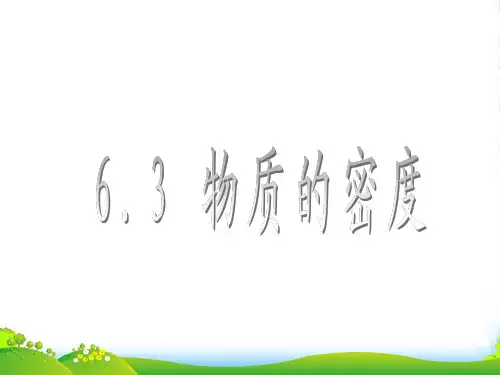 苏科物理八年级下册6.3物质的密度课件(共20张PPT)