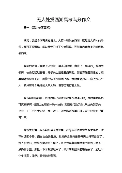 无人处赏西湖高考满分作文