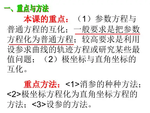 专题训练极坐标与参数方程ppt课件
