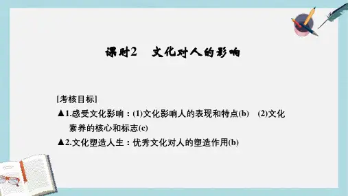 高考政治一轮复习第一单元文化与生活2文化对人的影响课件新人教版必修3