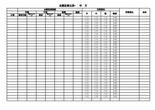 血糖监测表