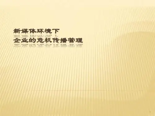 新媒体环境下企业的危机传播管理ppt课件