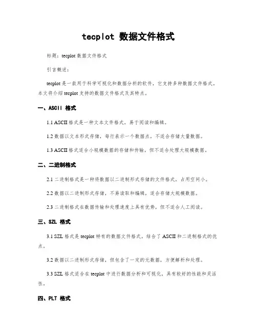 tecplot 数据文件格式