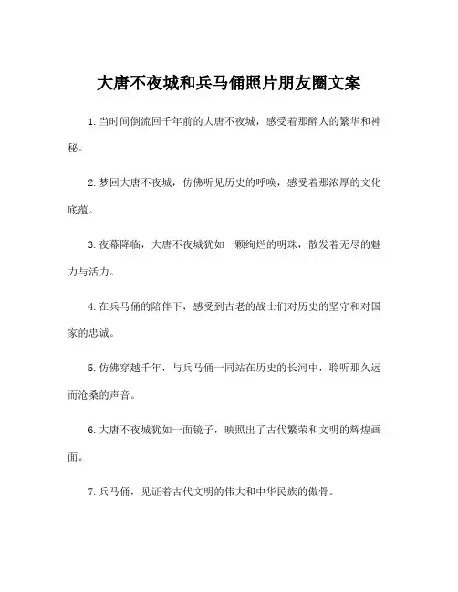 大唐不夜城和兵马俑照片朋友圈文案