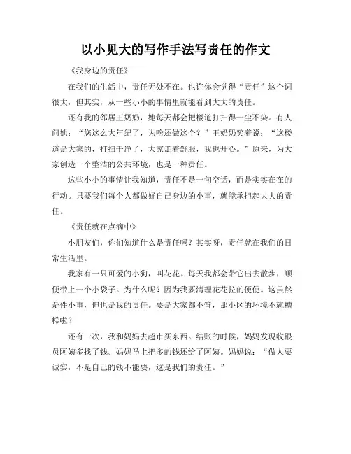 以小见大的写作手法写责任的作文