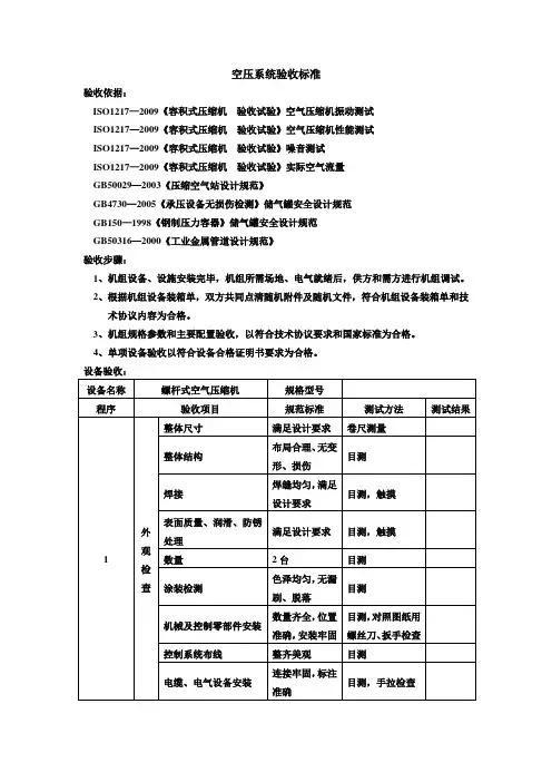 空压站验收标准资料