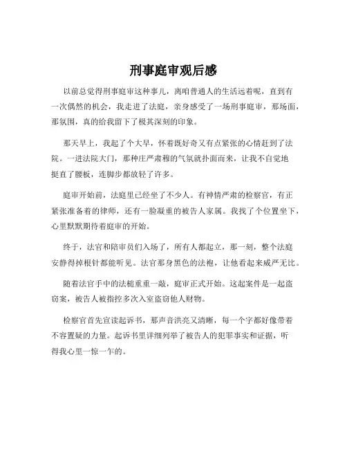 刑事庭审观后感