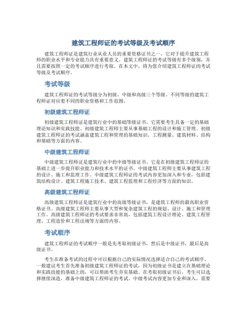 建筑工程师证怎么考先考几级呢