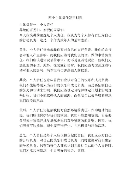 两个主体责任发言材料