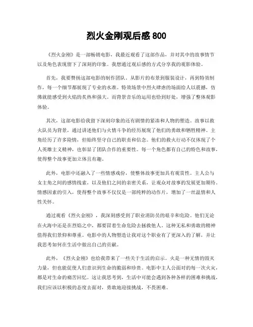 烈火金刚观后感800