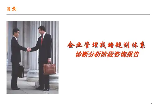 企业管理战略诊断分析阶段咨询报告