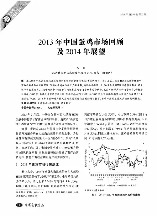 2013 年中国蛋鸡市场回顾及 2014 年展望