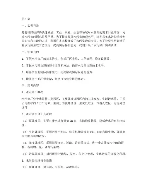 水污染厂实训报告(3篇)