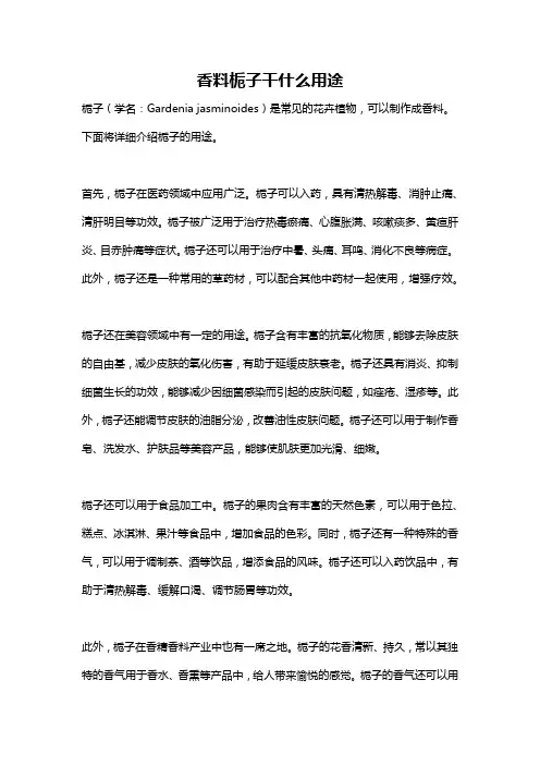 香料栀子干什么用途