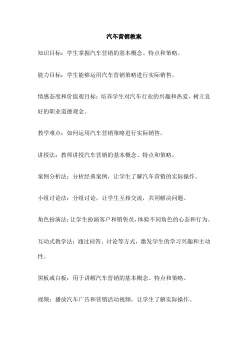 汽车营销教案 